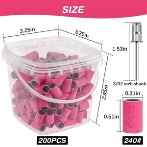 Bandas de lijado para decoración de uñas, grano 80, 120, 180, 240, con 2 brocas para uñas, accesorios para manicura y pedicura - Product Image 2
