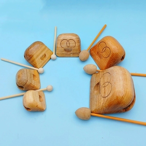 Wholesale Solid Wood Single Tone Wood <b>Block</b> With Mallet Orff Percussion Instrument Kids <b>Wooden</b> Temple <b>Block</b> Rhythm Musical - Product Image 1