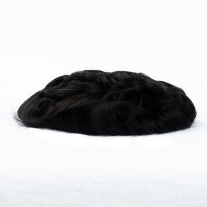 Venta al por mayor directa de fábrica: Tupé para hombre hecho a mano con línea de cabello natural, técnica NPU RPM, cabello Remy indio liso rizado. - Product Image 3