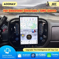 Pour GMC Chevrolet Silverado 2012-2023, système de navigation GPS intégré, grand écran, Android Auto, modification de 1 an, commande centrale