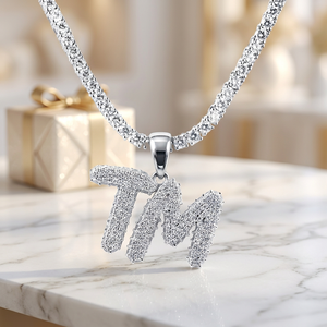 Collar con Colgante de Diamante TM, Oro Blanco de 18K, Chapado en Plata, Corte Brillante, Diamante Sintético Cultivado en Laboratorio, Estilo Hiphop, Unisex, para Uso Diario - Product Image 5
