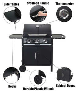 <span class=keywords><strong>Barbecue</strong></span> à gaz avec support de cuisson, réchaud à gaz et conteneur de rangement, pour la maison, le jardin, le camping en plein air - Product Image 3