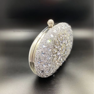 New Cross-border Polyester Bag Full Glitter Glass Rhinestone Buckle Chain Strap <b>Clutch</b> Birthday <b>Wedding</b> Party Tanjing - Product Image 2