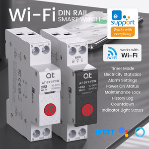 Disjoncteur intelligent Wi-Fi mini DIN RAIL Ewelink avec compteur 1P 1-63A, interrupteur télécommandé réglable, protection contre les fuites - Product Image 1