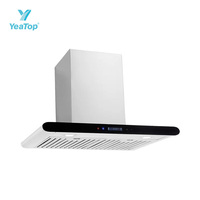 Hotte de cuisine abordable en forme de T de 90 cm en acier inoxydable avec filtre en aluminium, aspiration directe d'usine