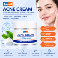 Crème contre l'acné Akaril 50g à l'acide salicylique pour éliminer les éruptions cutanées, resserrer les pores, atténuer les cicatrices, réparer la barrière cutanée, hydratant quotidien