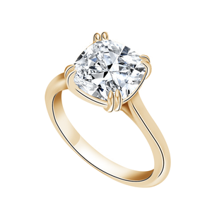 Starsgem Bague en or 10 carats Bijoux fins Forme coussin 3ct Taille brillant Bague en diamant de laboratoire - Product Image 4