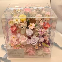 Boîte à fleurs carrée transparente en acrylique pour tulipes, emballage cadeau pour la Saint-Valentin, boîte cadeau pour bouquet