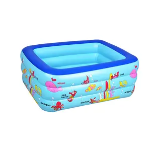 حمام سباحة مربع قابل للنفخ للأطفال للجنسين 160 سم حمام سباحة بجراب للنقع في الماء للأطفال