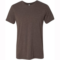 T-shirt décontracté pour homme, col en V, manches courtes, coupe classique, en polyester et coton respirant, couleur unie chinée, écologique