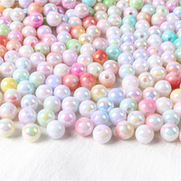 Perles acryliques rondes pastel en gros, perles en plastique DIY très vendues pour la confection de bracelets et colliers de fête