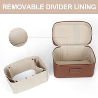 Élégante trousse de toilette en cuir PU, boîte de rangement de maquillage portable pour voyage avec poignée, grande capacité, sac de toilette imperméable