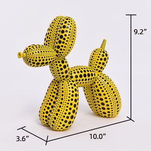Yaratıcı sanat Chic puanl sanat tasarım siyah ve beyaz köpek dekor reçine balon köpek heykeli hediyeler ev dekorasyon - Product Image 6