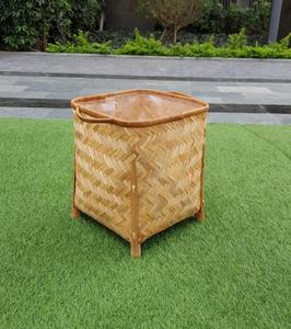 Cesta de Almacenamiento de Bambú Tejida a Mano al por Mayor con Forro y Asas, Cesto de Ropa Natural para Decoración del Hogar - Product Image 6