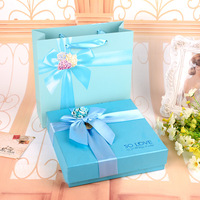 Leere Blaue Valentinstag-Geschenkbox mit Individuellem Logo Luxuriöse Verpackungstasche Recycelbare Weihnachts-Süßigkeiten-Schokoladen-Verpackung Papierbox