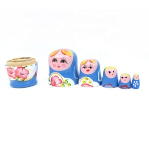 Bambole matrioska russe personalizzate nidificazione del legno 5 pezzi bambole impilate regalo Festival Matreshka artigianato fatto a mano bambola matrioska russa - Product Image 5