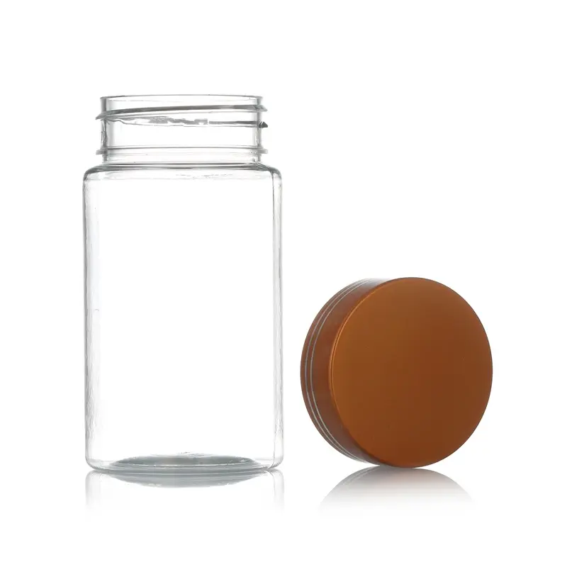 Pillola di plastica per animali domestici trasparente per imballaggio della medicina in polvere bottiglia della capsula con tappo a vite