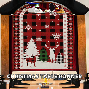 Camino de Mesa y Mantel de Lino Estampado Navideño Reutilizable Vintage Elonna 2026 para Decoración de Fiestas en el Hogar, Hotel y Cocina - Product Image 2