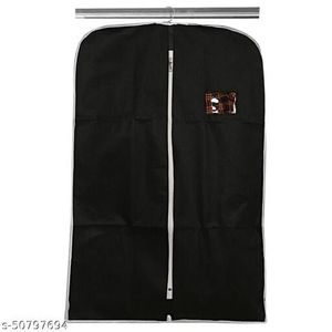 Housse de manteau uni noir léger housse de manteau de voyage pour costumes sac de protection de vêtement durable idéal pour les voyages d'affaires et les vacances - Product Image 1