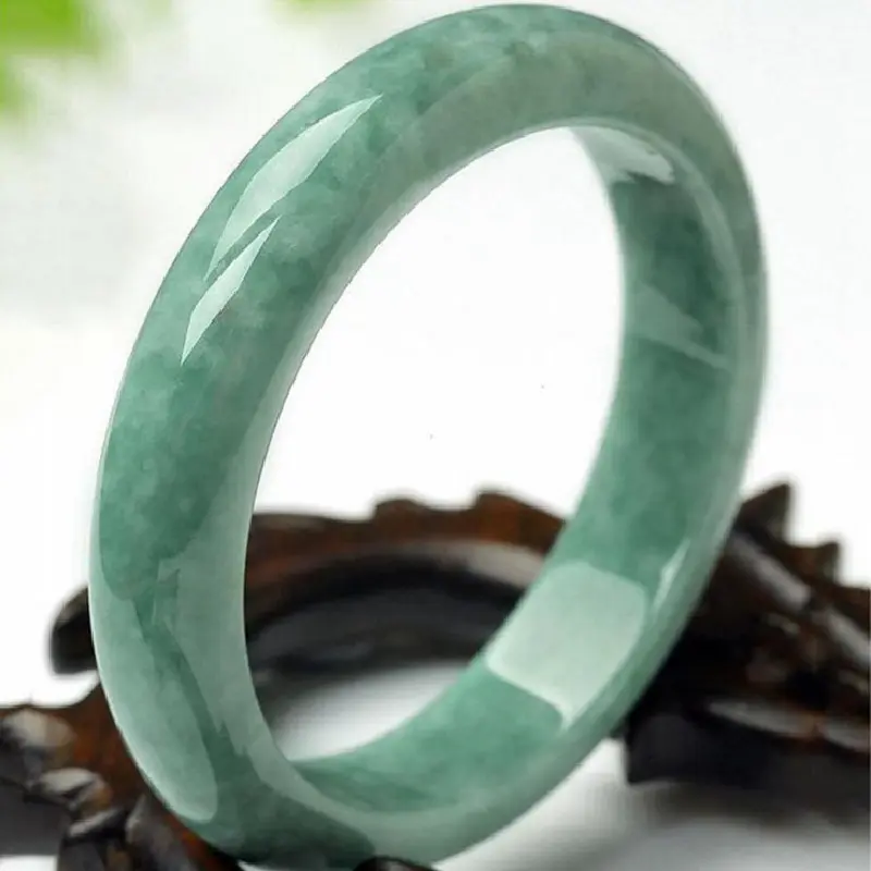 Fashion Boutique Sieraden Lichtgroen Drijvende Bloem Armband Natuurlijke Hand Gesneden Jade Stone Bangle