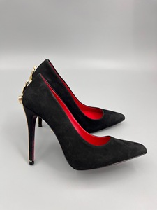 Scarpe da Donna con <span class=keywords><strong>Suola</strong></span> <span class=keywords><strong>Rossa</strong></span>, Punta Affusolata, Tacco Sottile 10cm, Supporto per Arco Plantare, Taglie Grandi, in Vera Pelle, Slip-On, per Serate, Feste e Matrimoni - Product Image 6