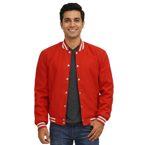 Veste de baseball varsity pour homme, légère, de qualité supérieure, avec broderie esthétique, style universitaire, pour la vente en ligne. - Product Image 1