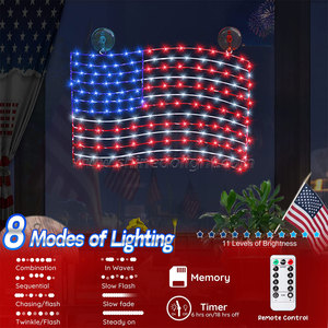 เป็นอิสระไฟธงชาติอเมริกัน155 LED ไฟสตริงกันน้ำสำหรับสี่ของตกแต่งวันหยุด july - Product Image 3