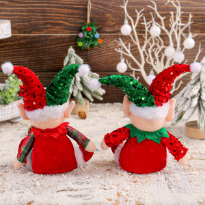 Handmade Cute Christmas <b>Tree</b> Santa Rudolph Dolls Sequin Knitted Hat Party Window Display Wholesale Elf Christmas Figurine Toys - Product Image 3