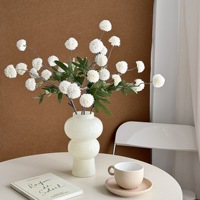 Nouvelles fleurs artificielles 2026 pour l'automne : 5 boules de pissenlits, dahlias, chrysanthèmes de ping-pong – Décoration d'intérieur et fleurs de mariage