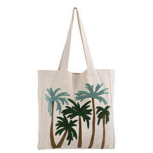 Sac de plage d'été personnalisé <span class=keywords><strong>en</strong></span> <span class=keywords><strong>toile</strong></span> blanche 10oz avec broderie, sac fourre-tout réutilisable <span class=keywords><strong>en</strong></span> <span class=keywords><strong>toile</strong></span> brodée - Product Image 1
