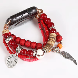 Bracelet de montre de Bohème pour femmes Bracelet de montre en perles Bracelet de montre avec breloques pour pomme Bracelet de remplacement en perles de cristal - Product Image 4