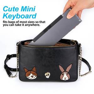 Portable Travel Mini Keyboard Teclado Tastatur Clavier Tastiera Manufacturer Foldable Wireless Pocket Keyboard with <b>Stand</b> - Product Image 2
