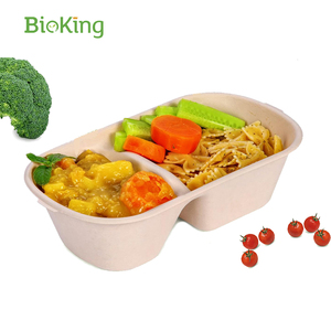 Bioking <span class=keywords><strong>Fancy</strong></span> Dùng Một Lần Giấy Trái Cây Salad Gói Takeout Mía Sợi Nắp Bento Hộp Thực Phẩm Lưu Trữ <span class=keywords><strong>Container</strong></span> Cho Trái Cây Salad - Product Image 1