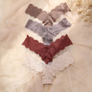 Braga Sexy de encaje Floral, Braga Hipster sin costuras con parte trasera en T, Tanga - Product Image 2