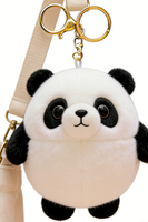 Porte-clés mignon en peluche panda avec mousqueton, 10 cm, en coton PP doux, personnalisable pour sacs à bandoulière