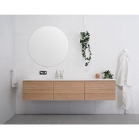 ACE meja rias kamar mandi, furnitur kamar mandi Modern dengan wastafel ganda dan cermin, menyelesaikan Kustom melamin