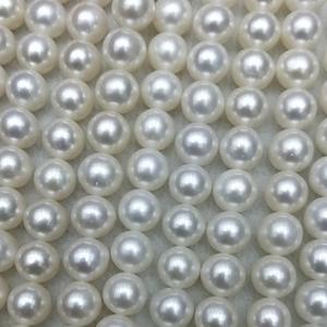 Perles de culture d'eau douce blanches de haute qualité 9-10 mm, collier semi-fini, perles naturelles, petites imperfections, idéal pour la vente en gros - Product Image 1