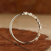 Bague de mariage demi-éternité en or jaune massif 14k/18k avec diamant de laboratoire certifié IGI taille brillant pour femme Dailu