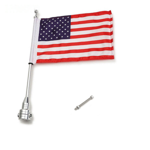 Kit de mât de drapeau télescopique en alliage d'aluminium de 25 pieds avec drapeau américain 3x5, argenté, professionnel, pour utilisation en extérieur - Product Image 1