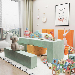 Canapé de <span class=keywords><strong>jeu</strong></span> modulaire pour enfants, canapé bébé en mousse souple, mobilier de salle de jeux pour tout-petits, tapis d'éveil convertible pour crèche et maternelle - Product Image 4