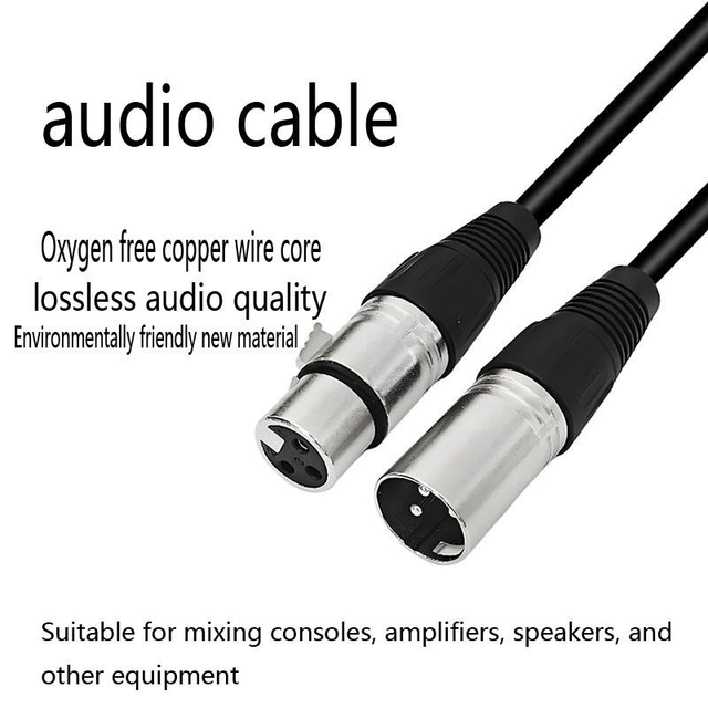 XLR Cable 3 Pin Male to Female Microphone Audio Cable XLR to XLR Balanced for Mic Mixer Amplifier Stage
