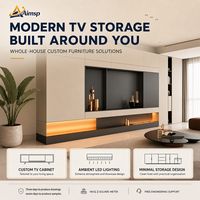 Aimsp Modernes Hotelmöbel-Set mit neuartigem Design-Bett, TV-Ständer, Kamin-Schrank aus umweltfreundlichem, wasserabweisendem Sperrholz