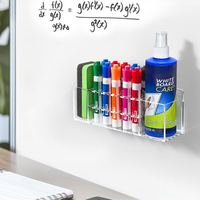 Étagère flottante murale moderne en acrylique personnalisée, présentoir pour marqueurs de réfrigérateur et support magnétique pour tableau blanc