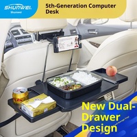 Table de repas multifonctionnelle pour voiture, support de tasse, plateau pliable, support de rangement pour ordinateur portable et boissons