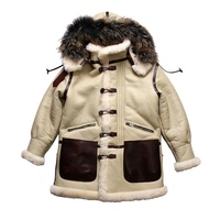 Veste en cuir véritable pour homme, modèle B7, en peau de mouton, épaisse et personnalisée, avec capuche amovible, longueur moyenne, style aviateur.