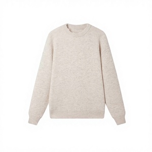 Suéter de manga larga para hombre, nueva moda de otoño-invierno, marca de punto grueso y holgado, con logo frontal, anti-bolitas. - Product Image 2