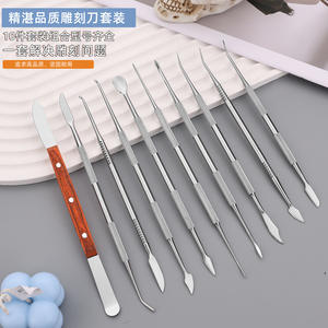 In acciaio inossidabile materiale da intaglio in resina composita da 10 pezzi cucchiaio di cera di riempimento per odontotecnico stampo a cera coltello da intaglio - Product Image 5