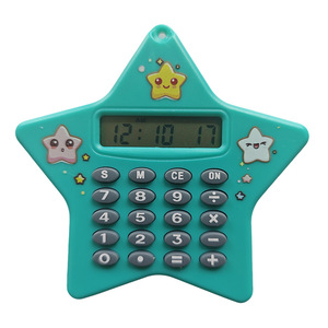 Mini calculatrice de poche format carte avec design de dessin animé, article de bureau créatif, accessoire informatique pour étudiants, pendentif porte-clés portable - Product Image 6