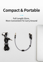 Câble Répartiteur Audio TRS 3,5 mm en Gros, Adaptateur Stéréo en Y 1 Mâle vers 2 Femelles, Tressé Plaqué Or pour PC, Ordinateur Portable, Lecteur MP3