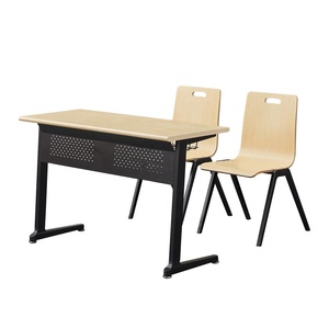 Conjunto de <span class=keywords><strong>Silla</strong></span> y Escritorio Escolar Moderno con Asiento de Madera de Haya, Estructura de Acero, Garantía de 3 Años, Mecanismo de Gravedad <span class=keywords><strong>para</strong></span> Uso Comercial - Product Image 1